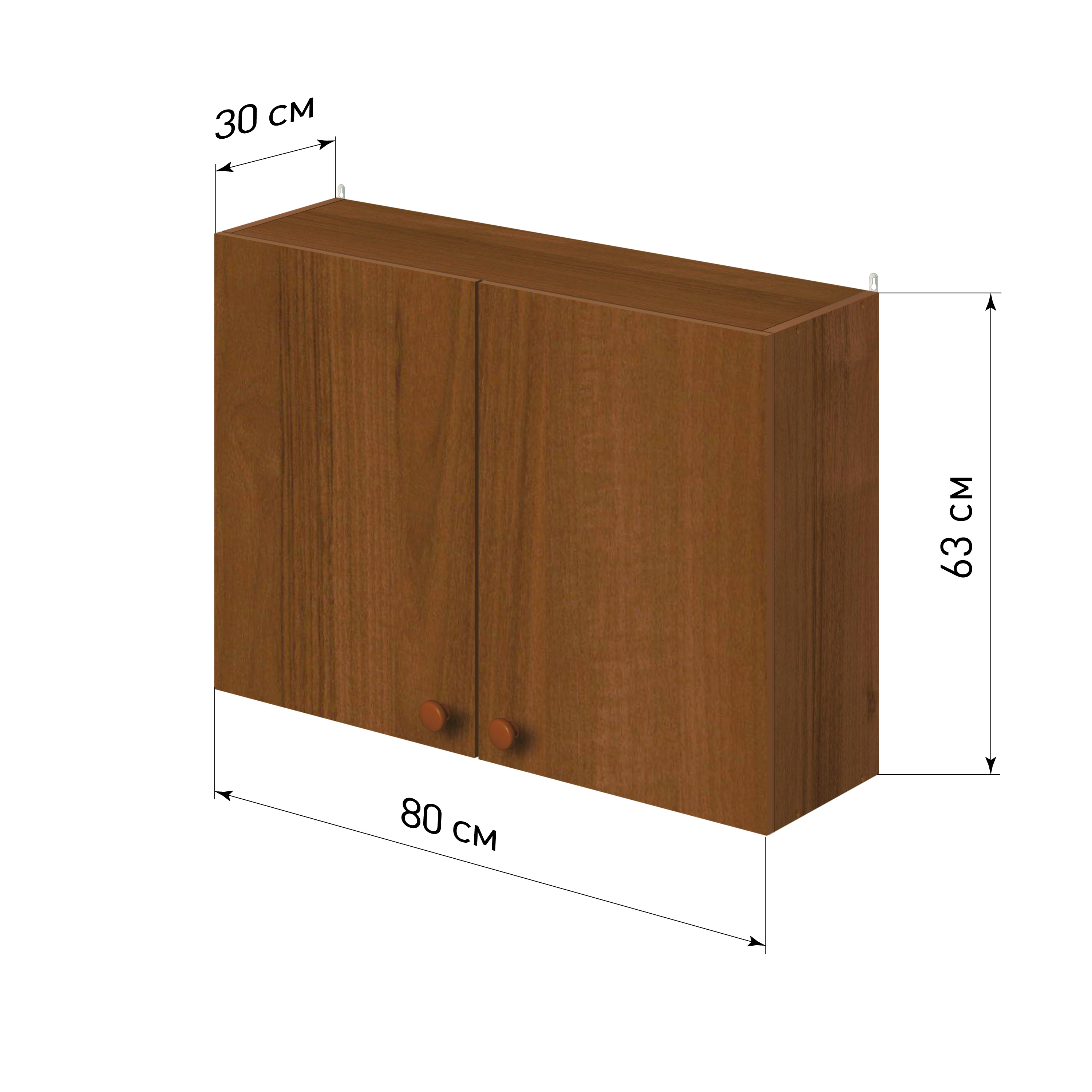 Изображение товара Навесной шкаф Лидер Эконом 006104 80x63x30 см ЛДСП цвет дуб