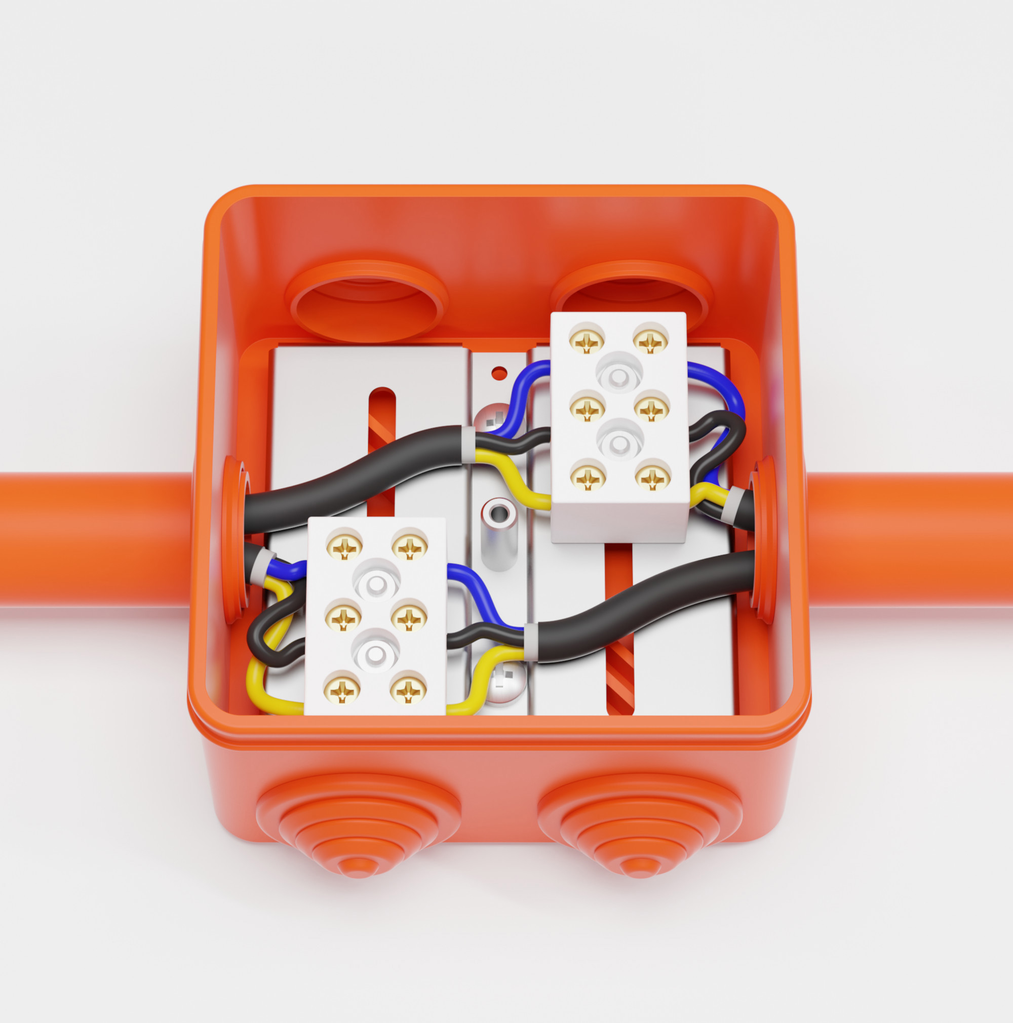 Изображение товара Распределительная коробка Экопласт 43071HF 85x50x85 мм 6 вводов IP55 цвет оранжевый