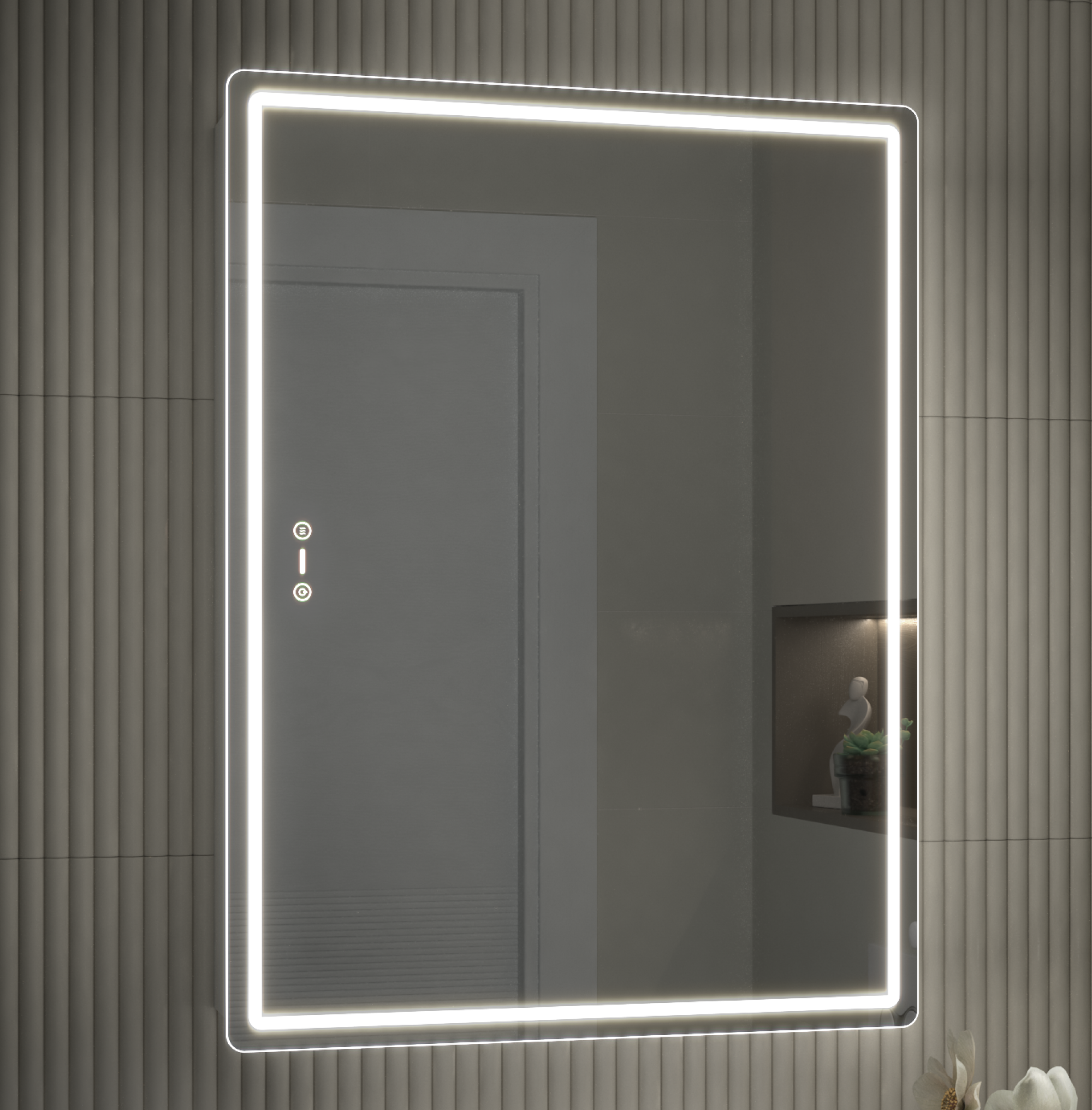 Шкаф зеркальный для ванной Vigo Bloss 60x79 см с подсветкой и полкой - 11
