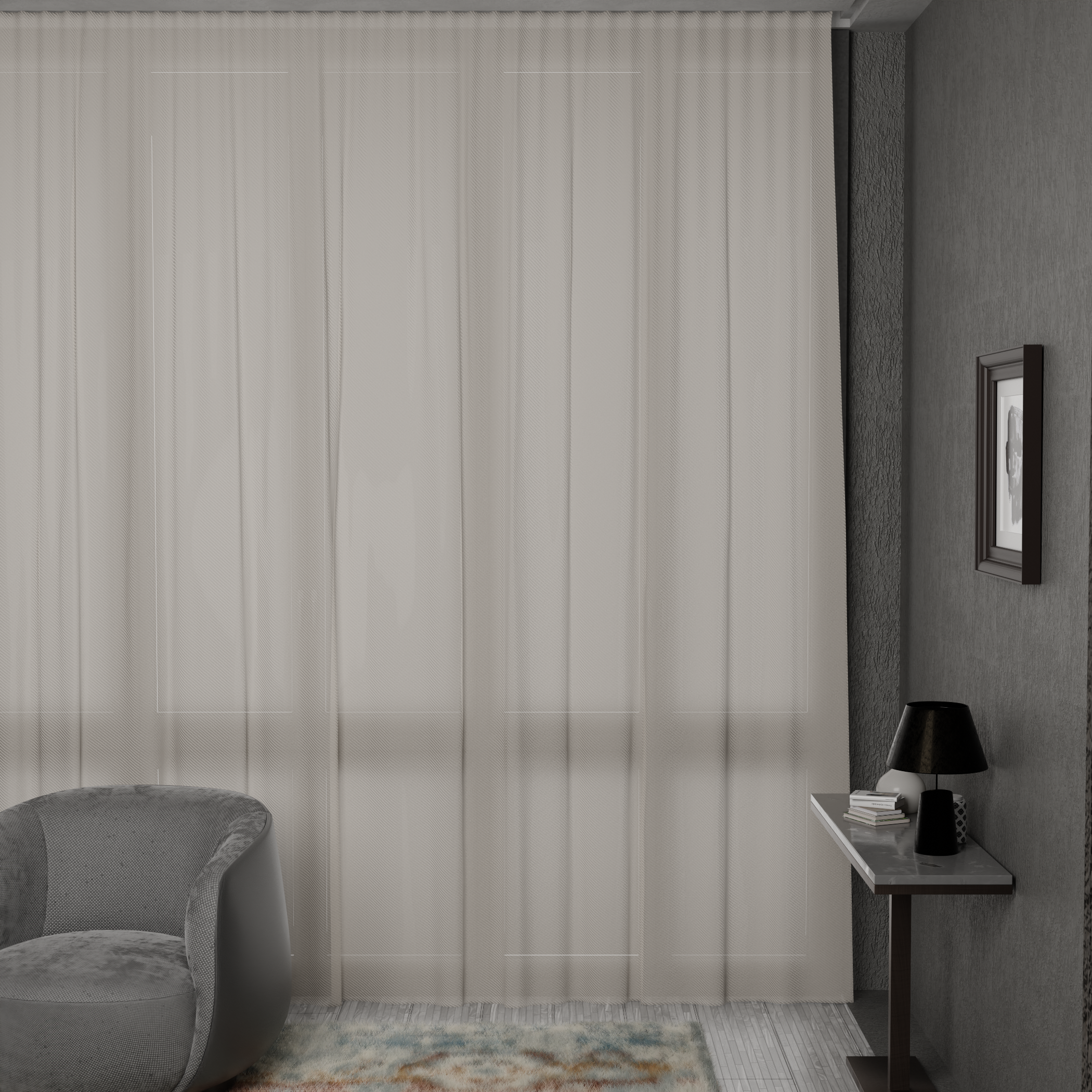 Изображение товара Тюль на люверсах 300x280 см кремовый для комнатного дизайна