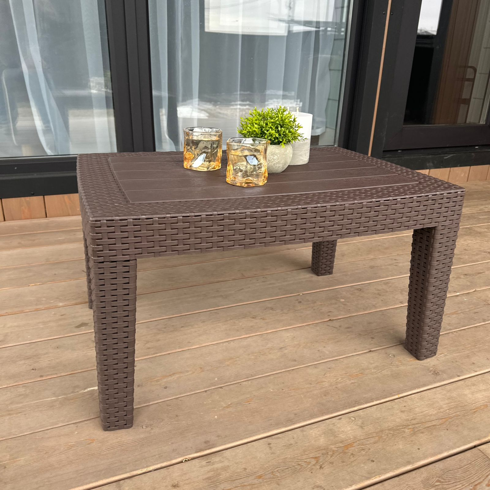 Изображение товара Стол садовый Royal Family LANA полипропилен коричневый 71x51x39 см для дачи и сада