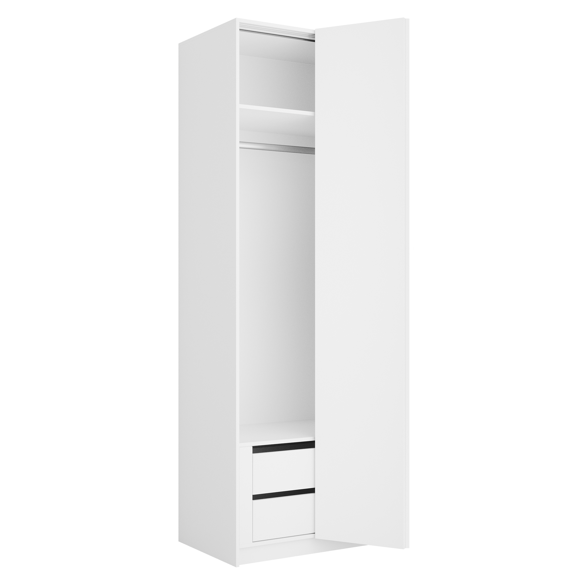 Изображение товара Распашной шкаф Локер с механизмом Push to Move белый снег 81x220x52.5 см ЛДСП