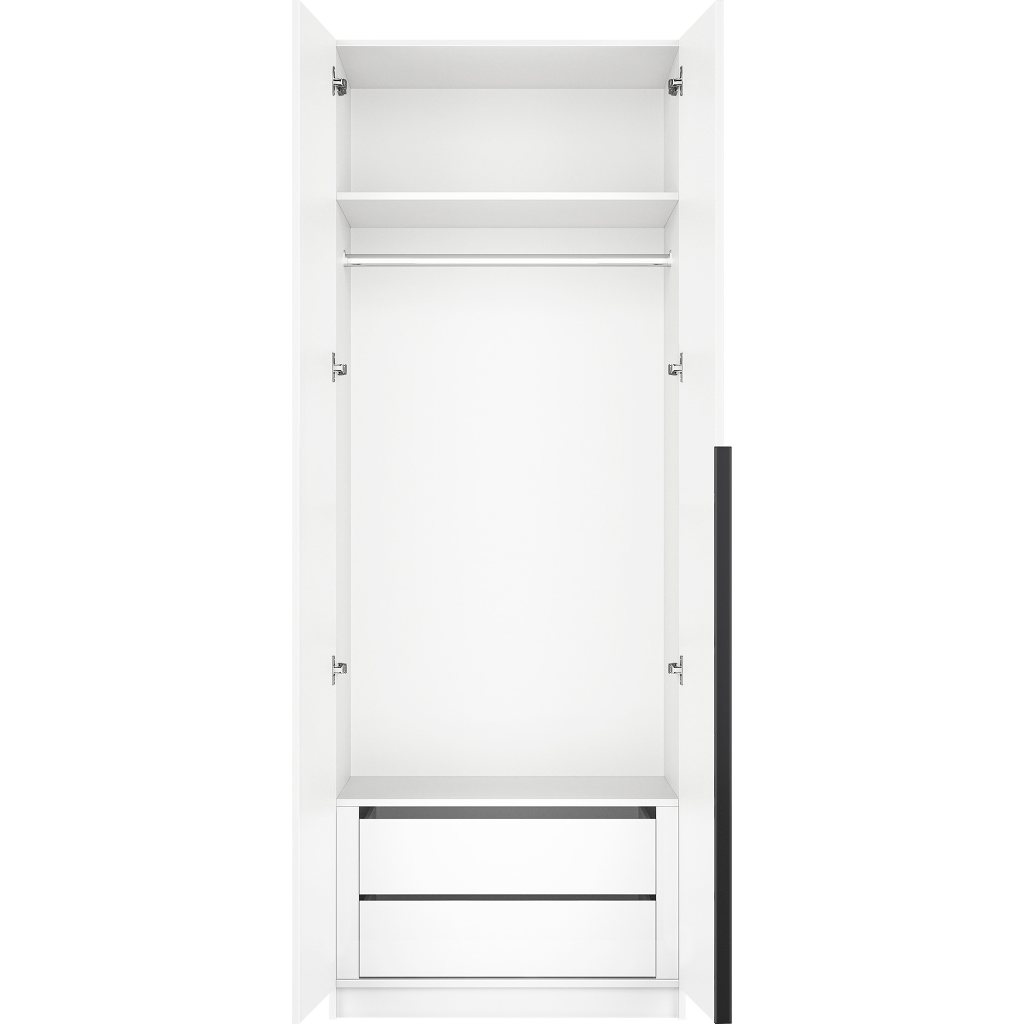 Изображение товара Шкаф распашной Мебельная компания е1 LCKSb_M1_800_B 81x220x52.5 см ЛДСП цвет белый снег