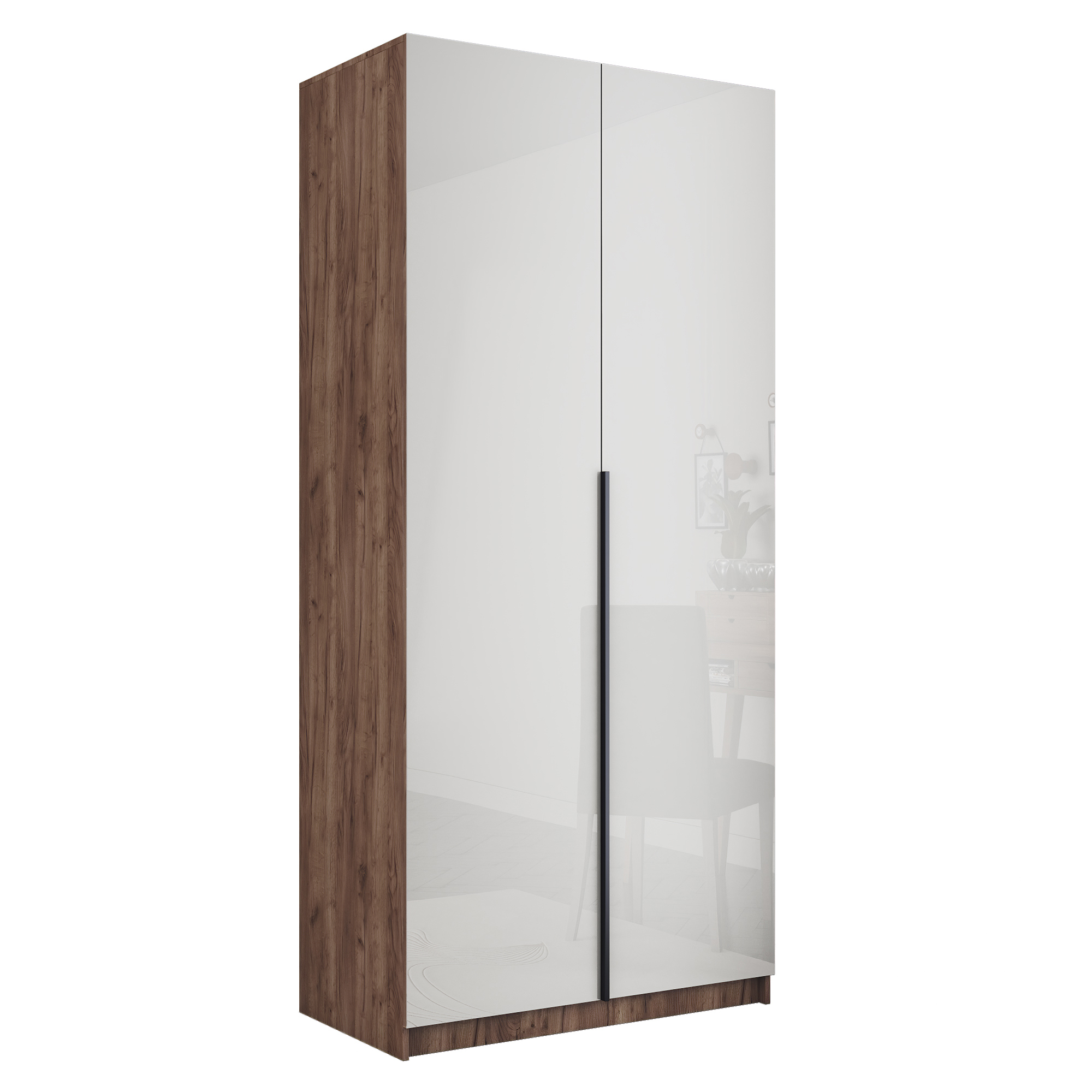 Изображение товара Шкаф распашной Мебельная компания е1 LCKSb_SH_M1_1000_KT 101x220x52.5 см ЛДСП цвет крафт табачный