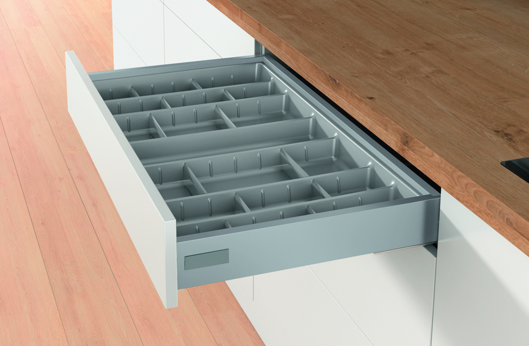 Лоток для столовых приборов Hettich Orga Tray 590IANL470KB800 46.2x7x71.7 см пластик цвет серый - 3