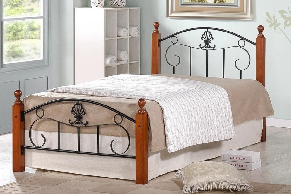 Изображение товара Кровать Tetchair 90x200 см металл дуб современная надежная