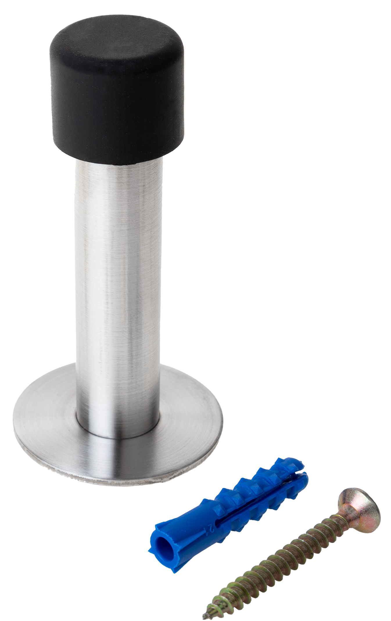 Стопор дверной Apecs DS-0009-Inox, 85 мм, цвет нержавеющая сталь - 1