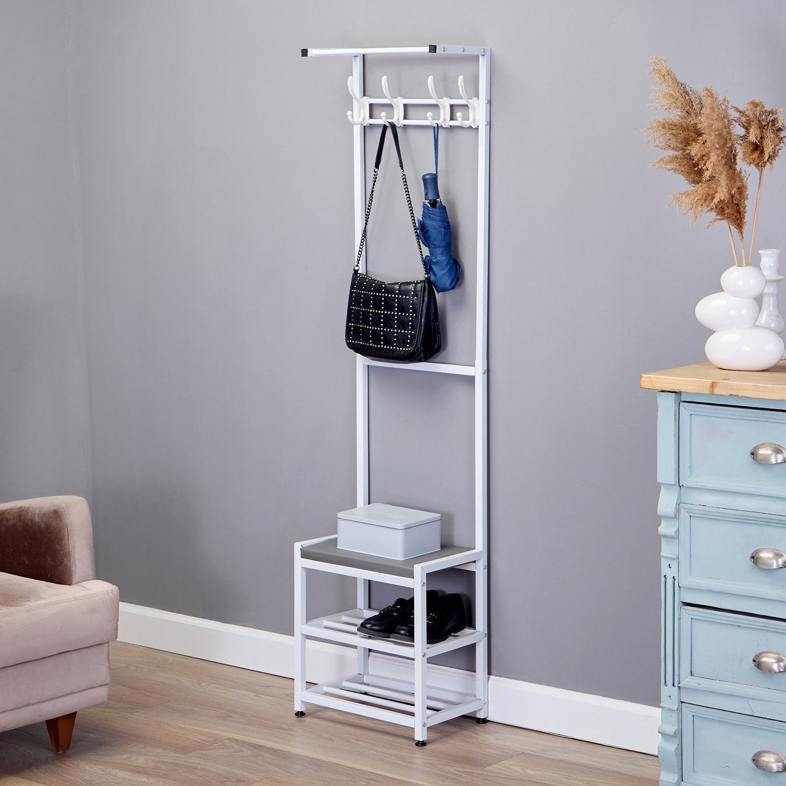 Изображение товара Комплект мебели для прихожей Клик мебель 10413076 черный компактный стильный металлический