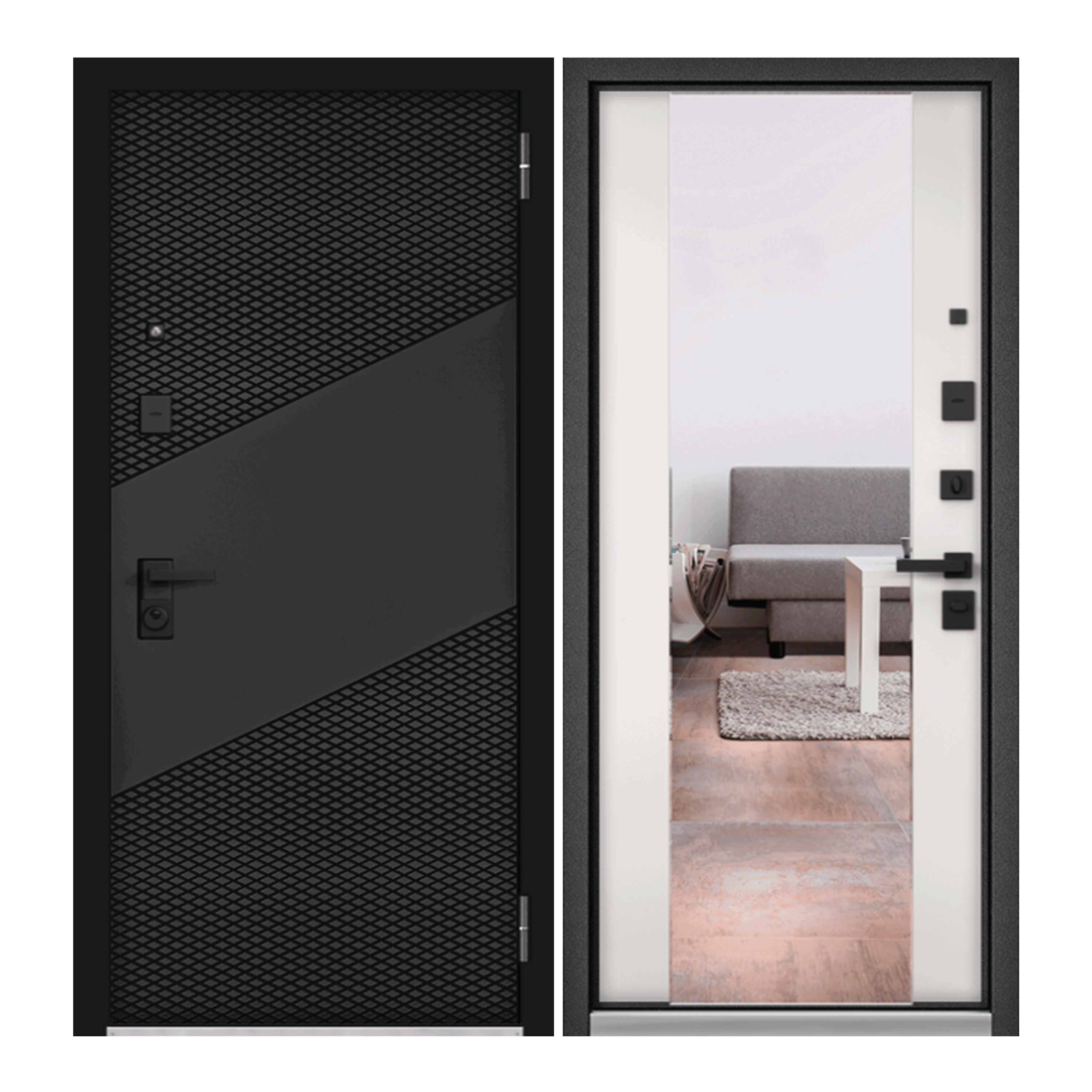 Изображение товара Входная дверь Mastino Loft 205x86 см с зеркалом и надежной системой замков Изображение товара Входная дверь Mastino Loft 205x86 см с зеркалом и надежной системой замков