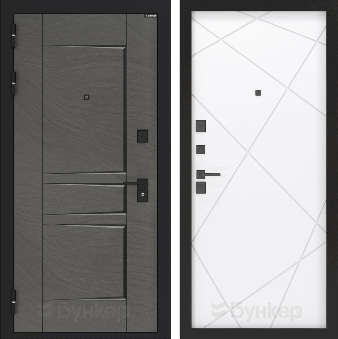 Изображение товара Входная дверь ДВЕРИ БУНКЕР BN-04 Дюна муссон (белый софт) с черной патиной