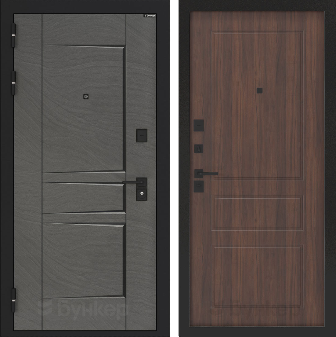 Изображение товара Входная дверь Бункер Дюна левый BN-04 92x199 см, орех бренди