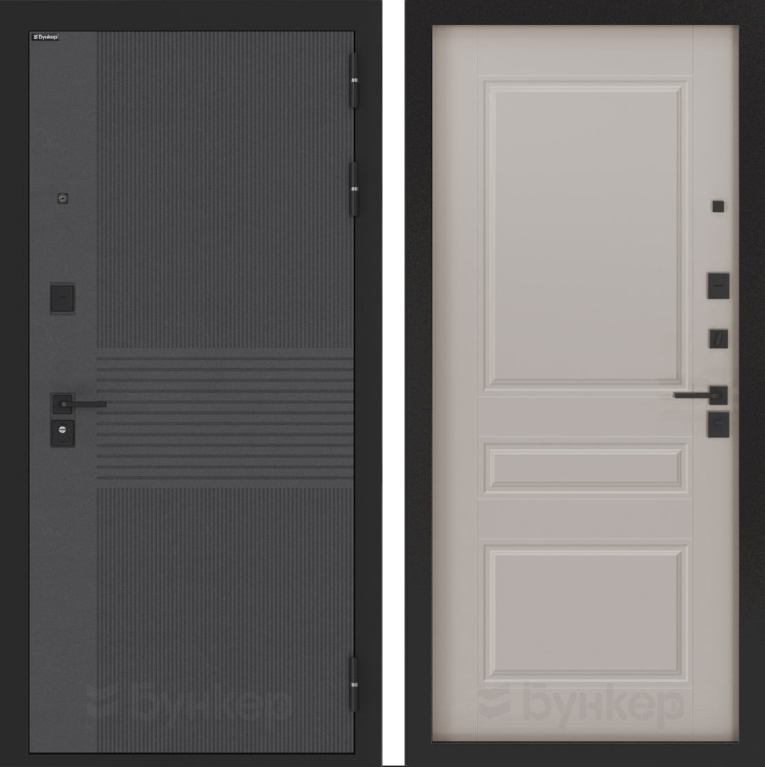 Изображение товара Входная дверь ДВЕРИ БУНКЕР BN-05 Лофт графит/Капучино