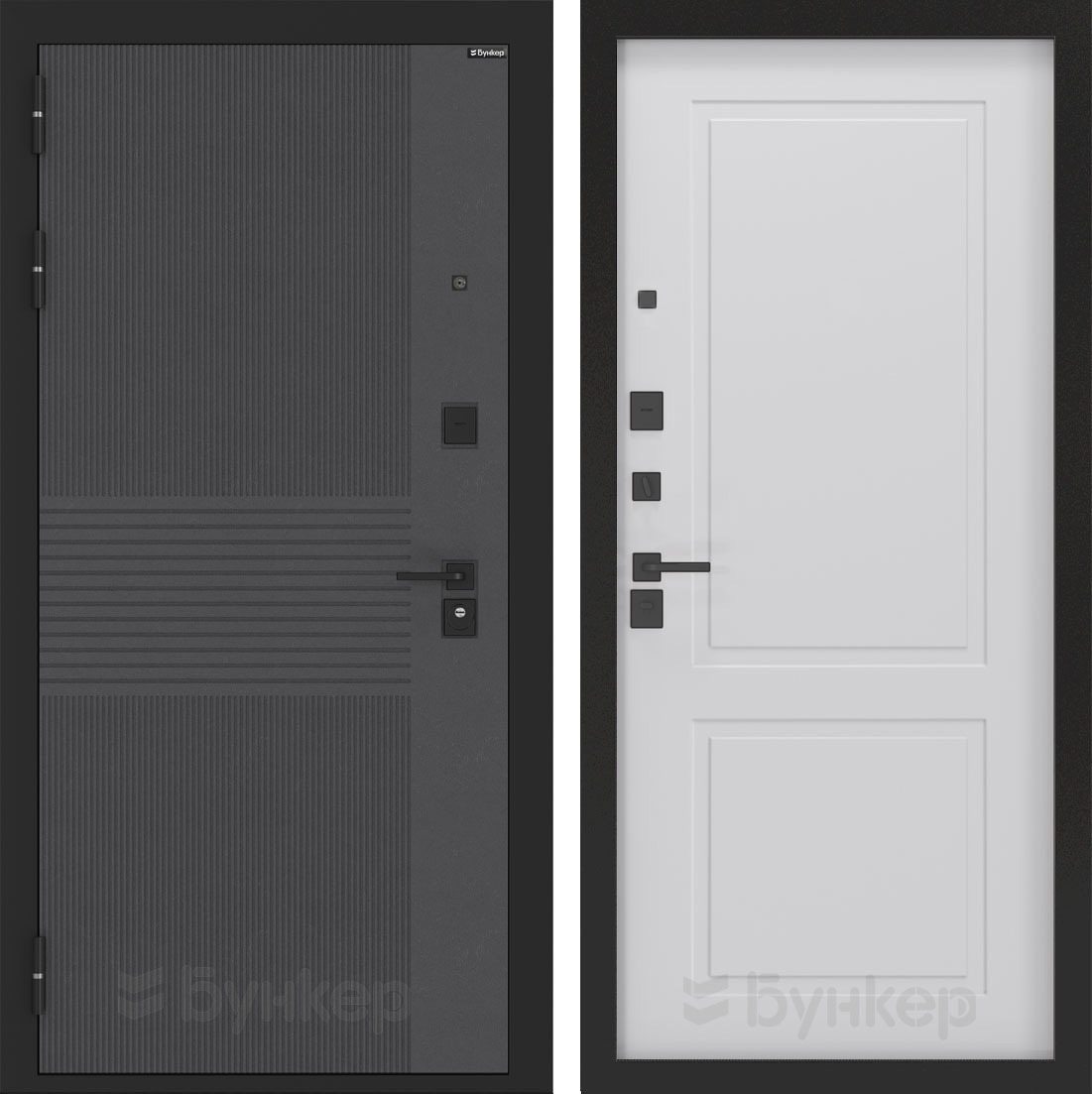 Изображение товара BN-05 Дверь входная ДВЕРИ БУНКЕР Лофт графит 205x88 см