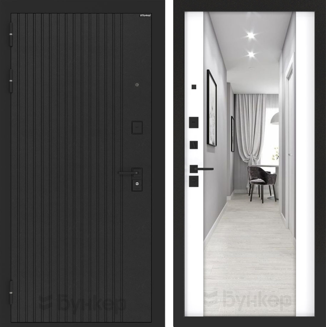 Изображение товара  BN-06: Входная дверь Бункер — 92x199 см, черный кварц