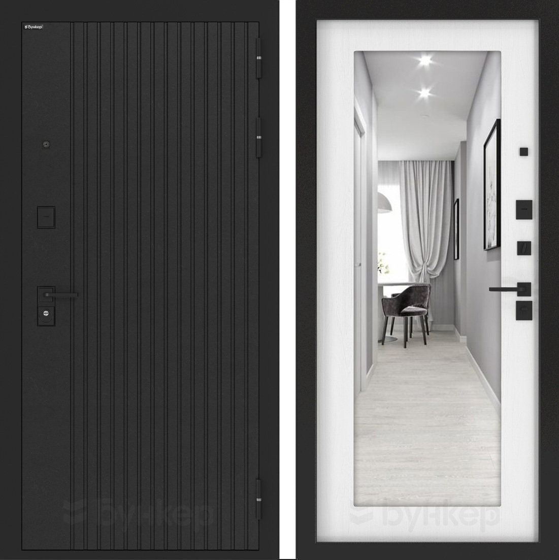 Изображение товара Входная дверь Бункер BN-06 Базальтовая плита Черный кварц