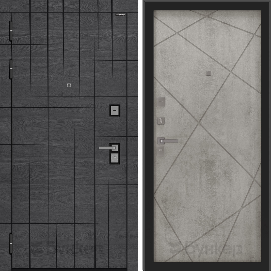 Изображение товара Входная дверь Бункер BN-09, дуб майдера с черной патиной, 92x199 см