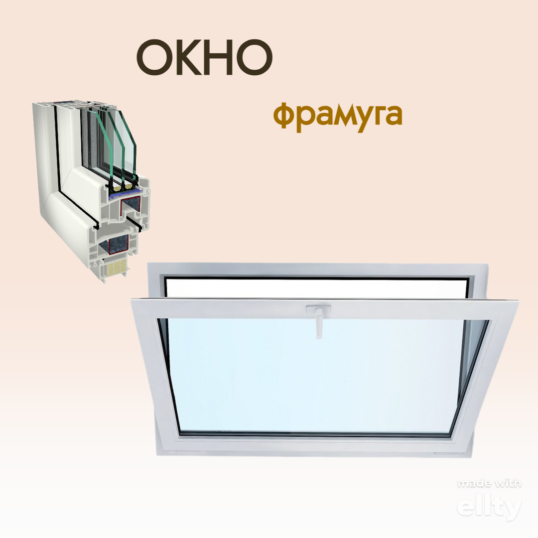 Изображение товара Окно пластиковое ПВХ Gealan фрамуга 600x900см (ВхШ) двухкамерный стеклопакет белый