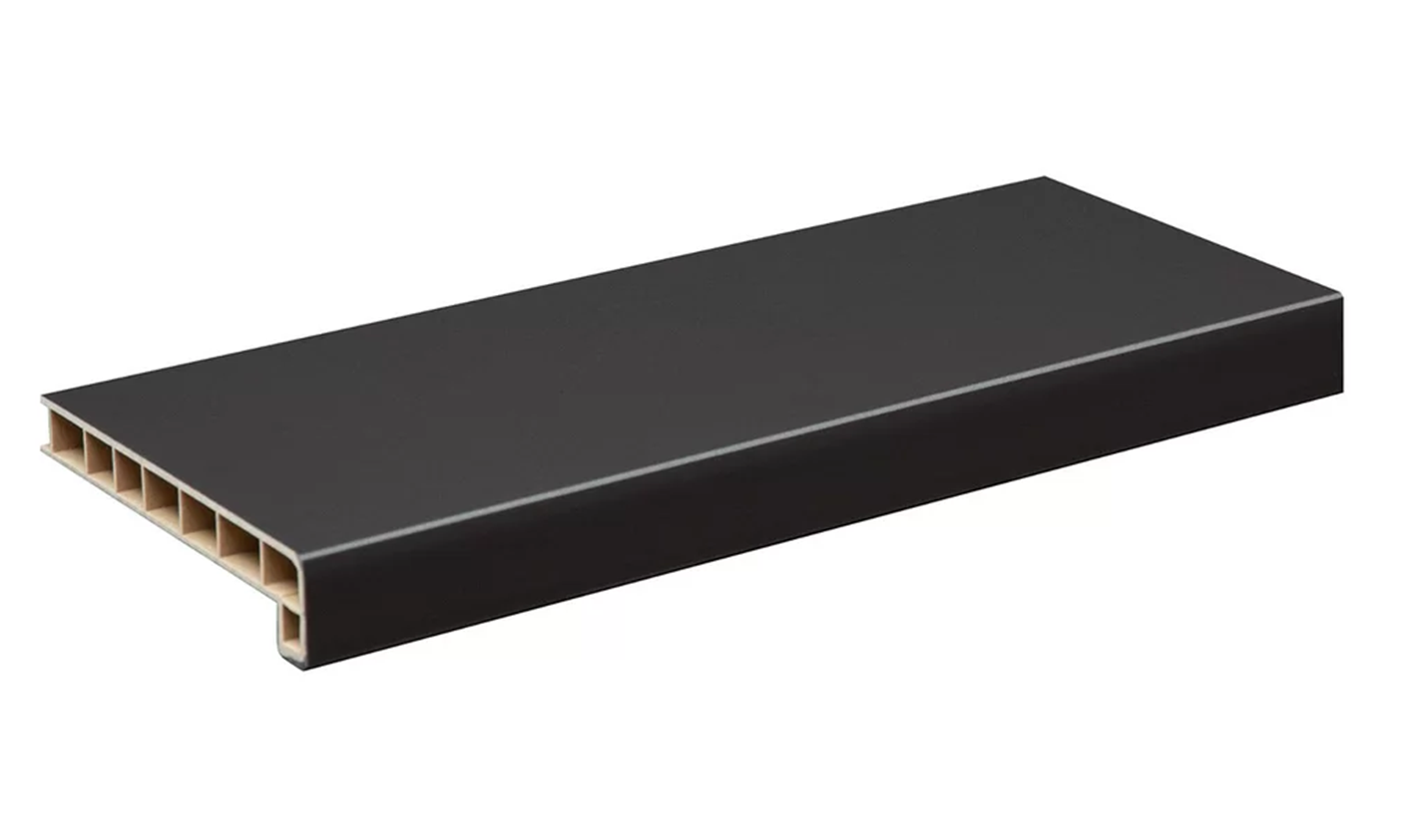 Изображение товара Подоконник пластиковый Moeller с заглушкой 1500x250мм черный clean-touch