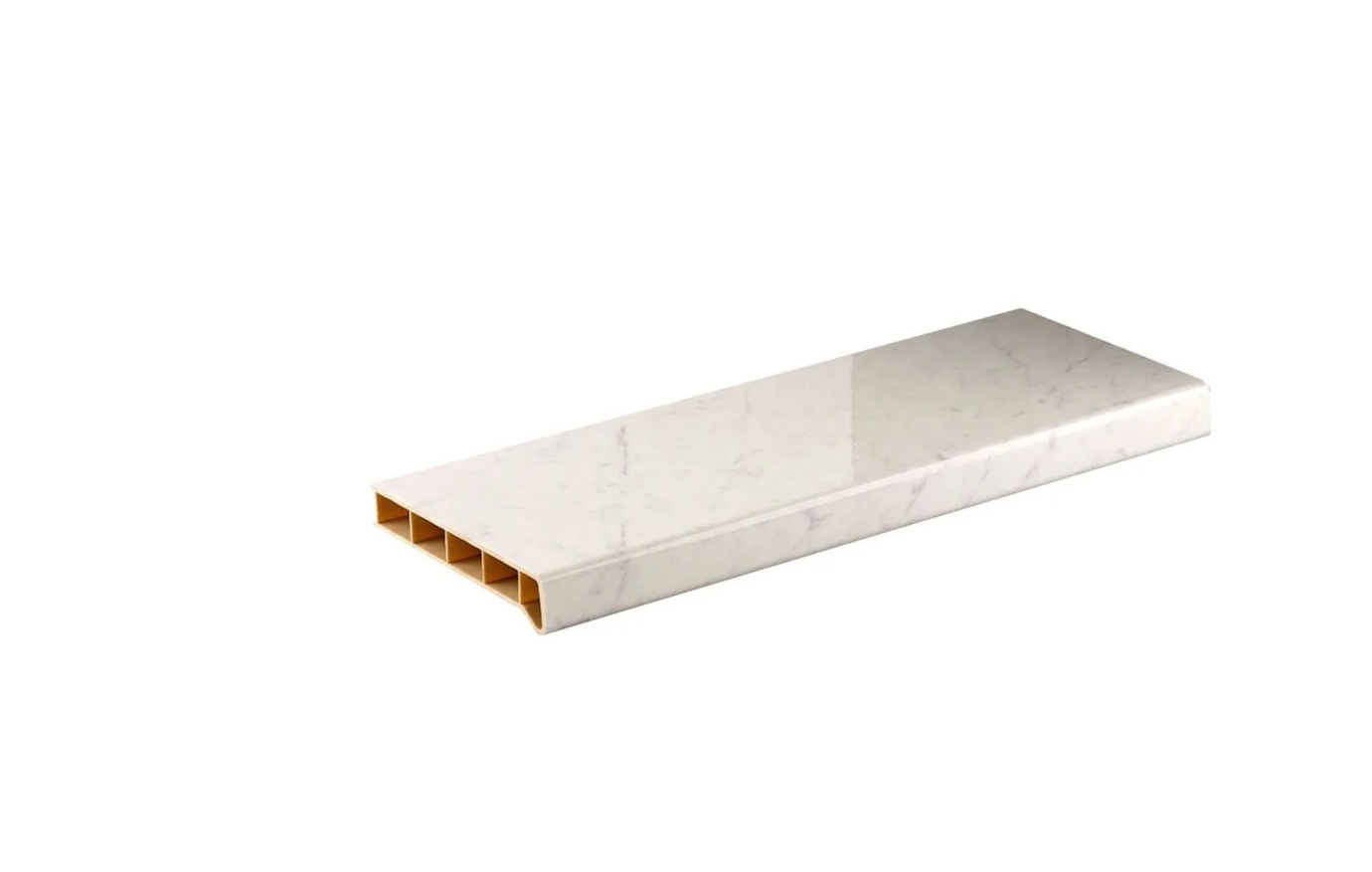 Изображение товара Подоконник пластиковый Moeller с заглушкой 1500x400мм мрамор глянцевый