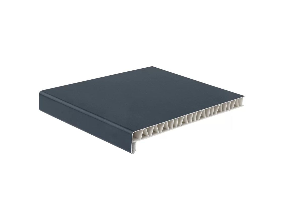 Изображение товара Подоконник пластиковый Bauset с заглушкой 1500x300мм антрацит гладкий