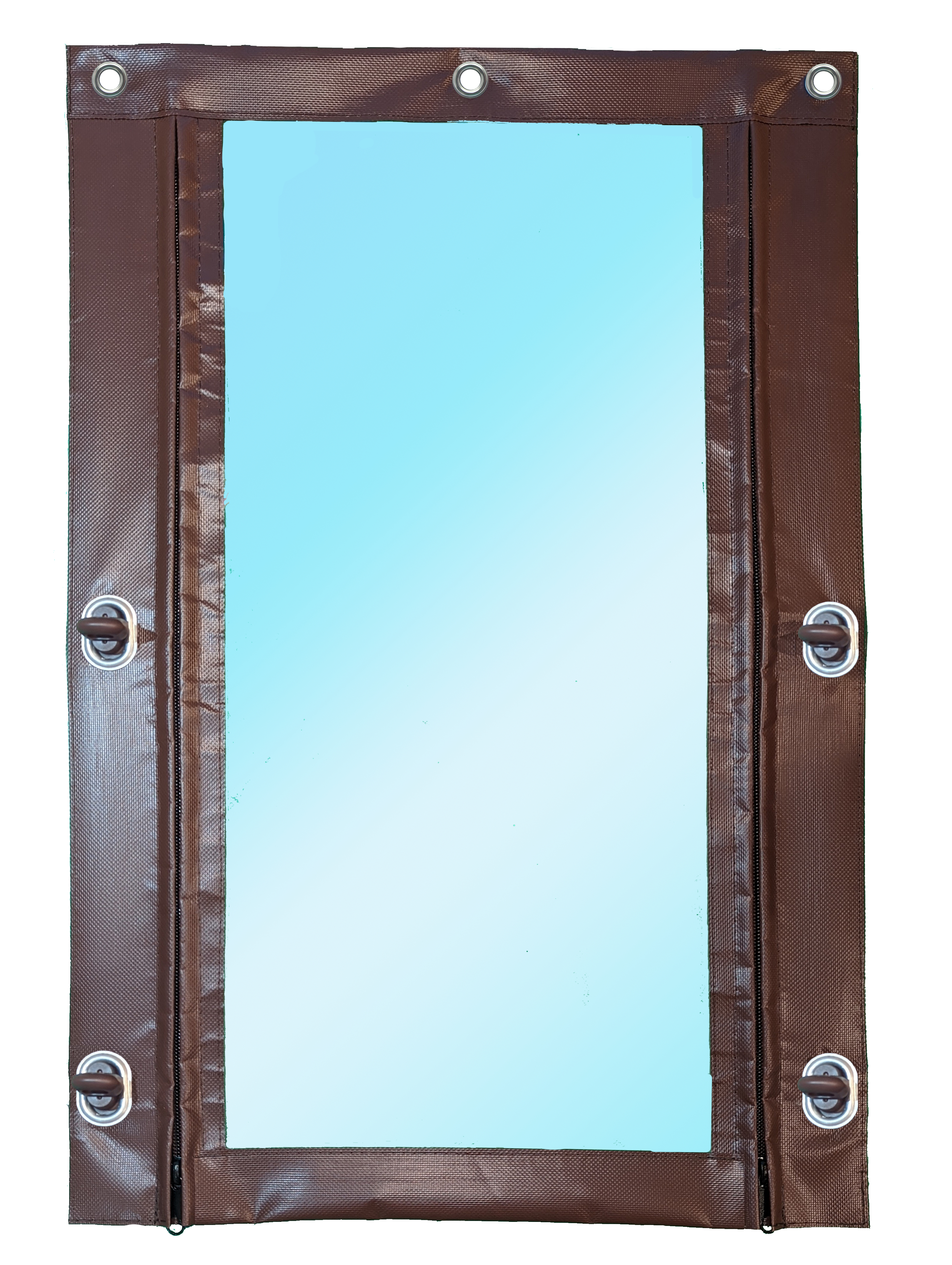 Изображение товара Мягкое окно/Дверь полиуретан 110x200см окантовка ПВХ коричневая