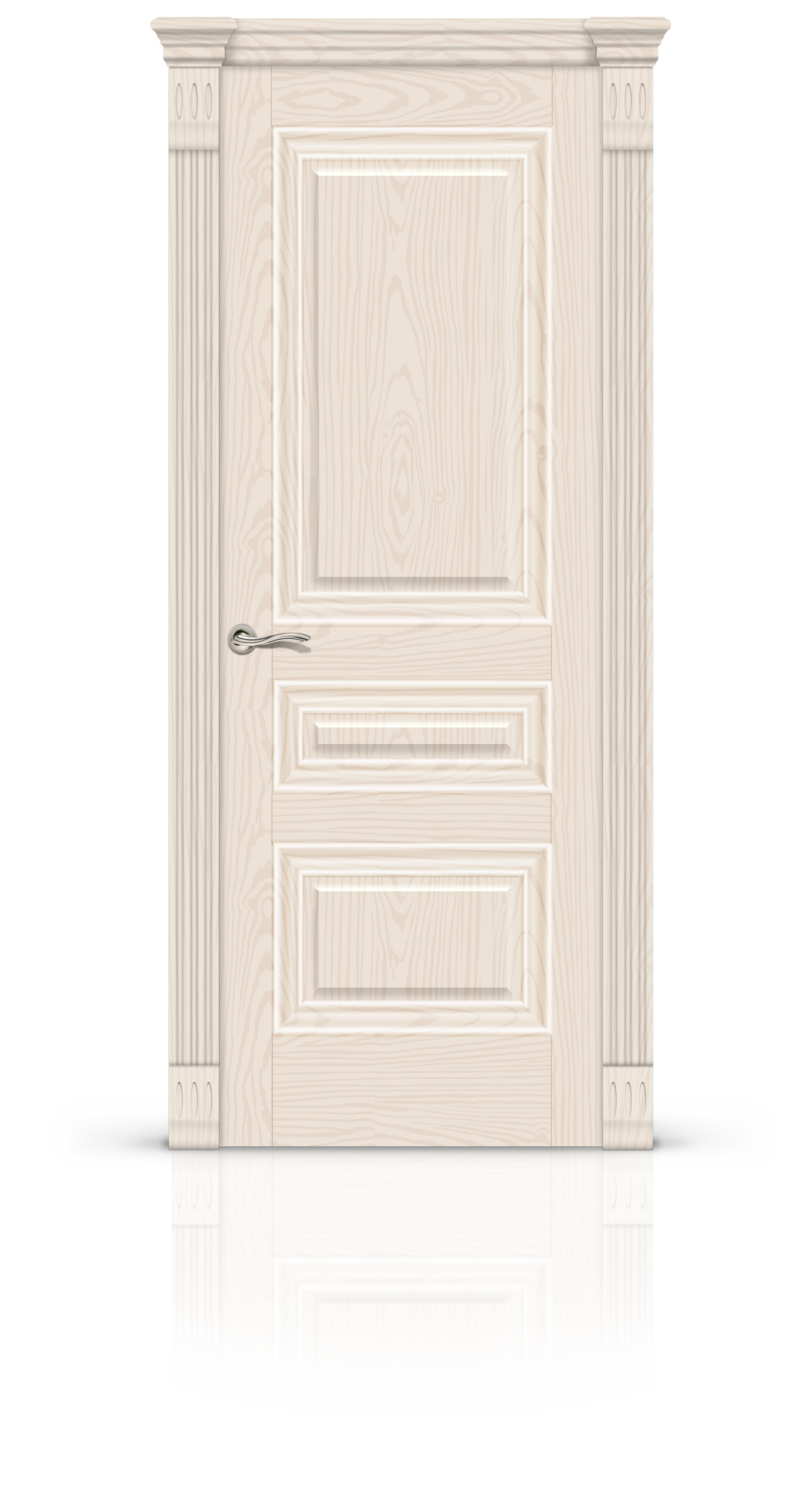Изображение товара Дверь межкомнатная Citydoors Элеганс-2 глухая 80x200см шпон цвет ясень крем без замка и петель