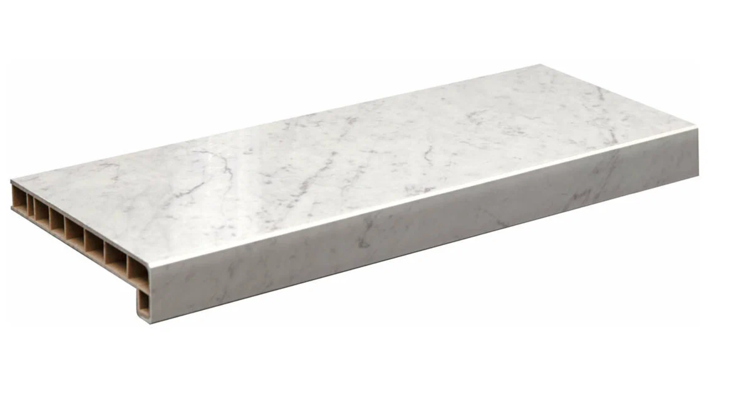 Изображение товара Подоконник пластиковый Moeller 2000x400 мм белый агат глянец глянцевый