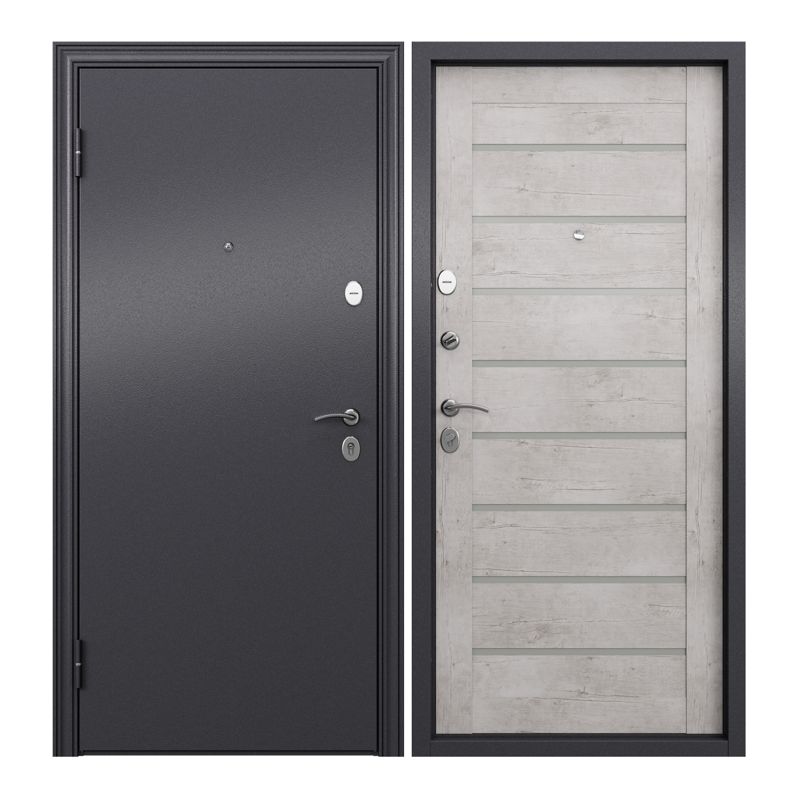 Изображение товара Входная дверь Torex Flat-M левый 205x95см цвет рустик серый