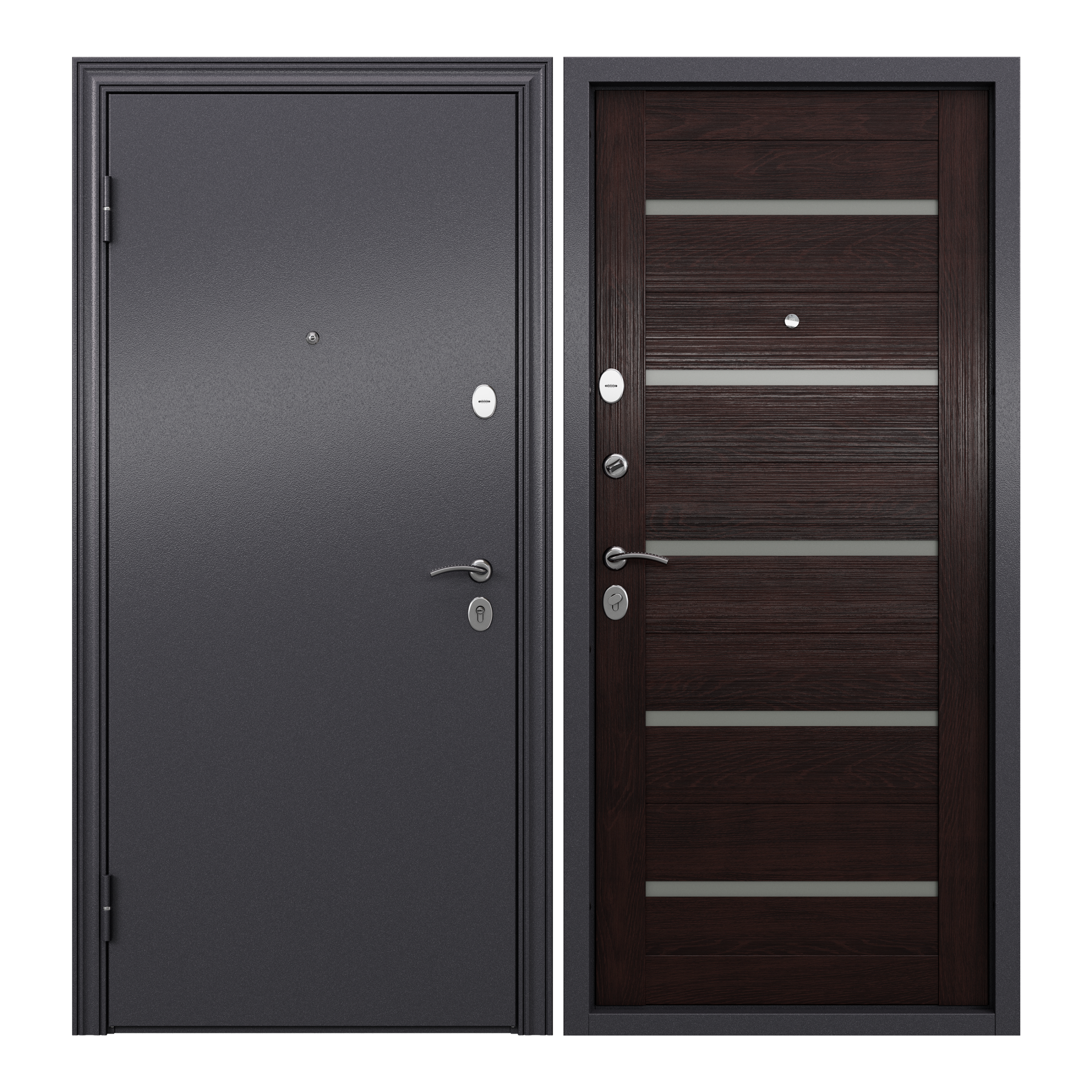 Изображение товара Входная дверь Torex Flat-M 1 левый 205x95см цвет темно-серый букле графит/акация кантори