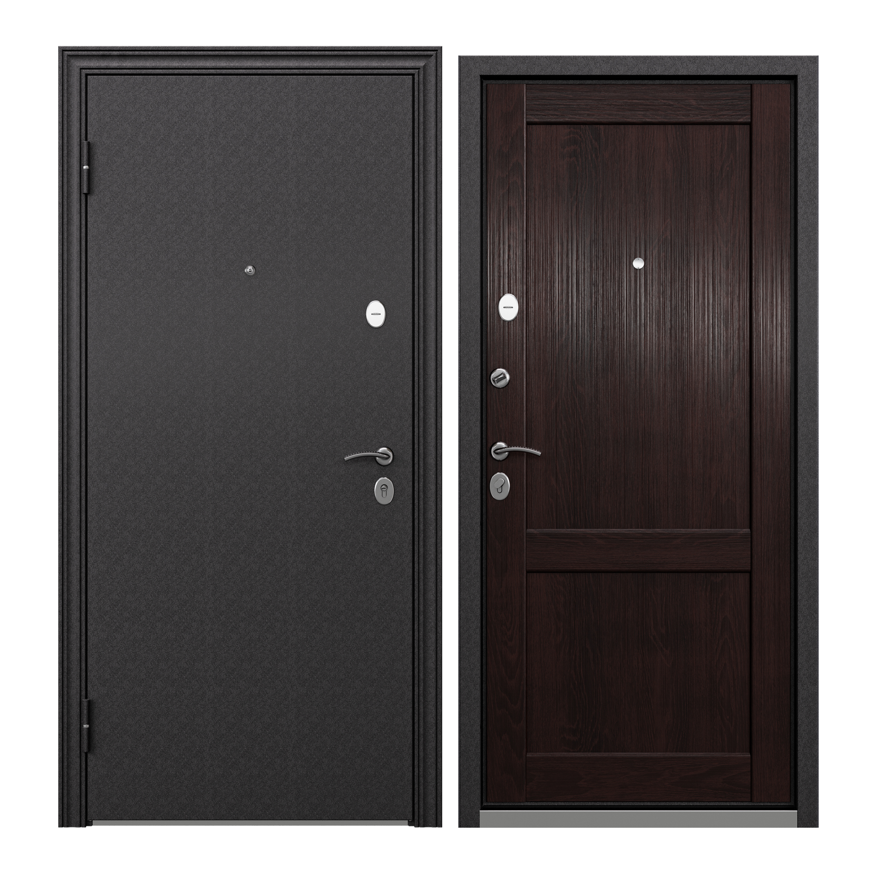 Изображение товара Входная дверь Torex Flat-L левый 205x86см цвет темно-серый букле графит/акация кантори
