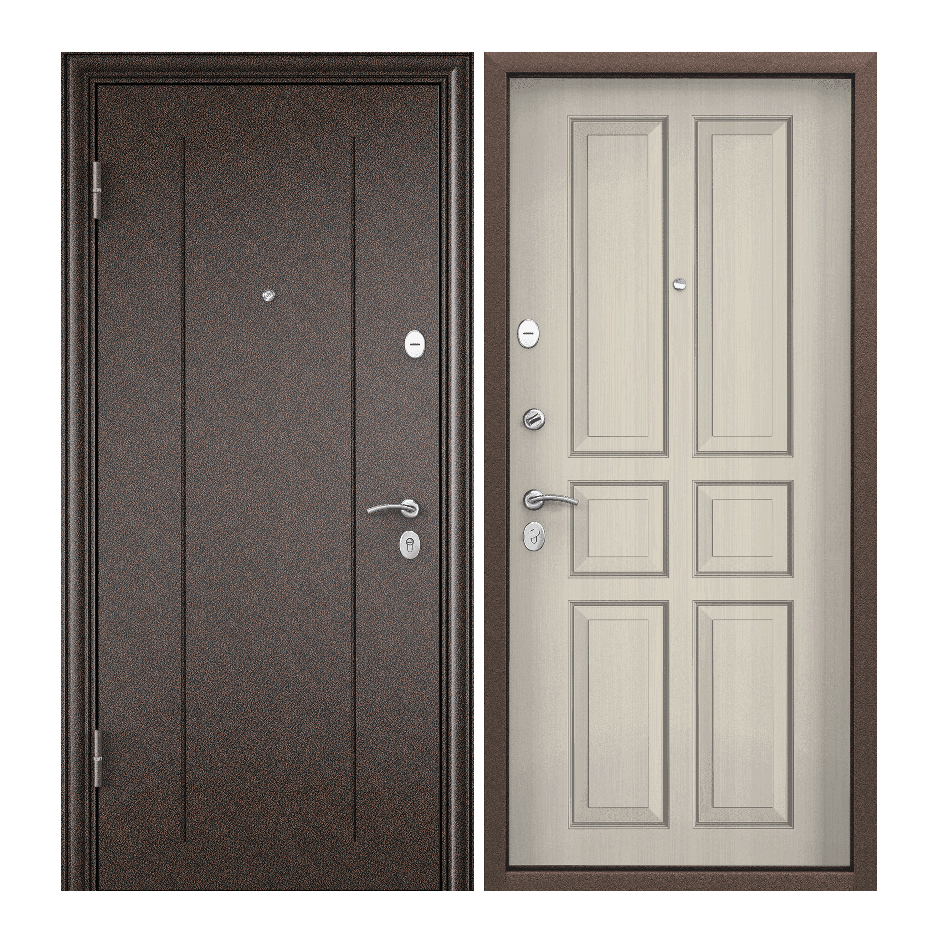 Изображение товара Входная дверь Torex Flat-S: металлик с двумя замками, 74 мм, Россия