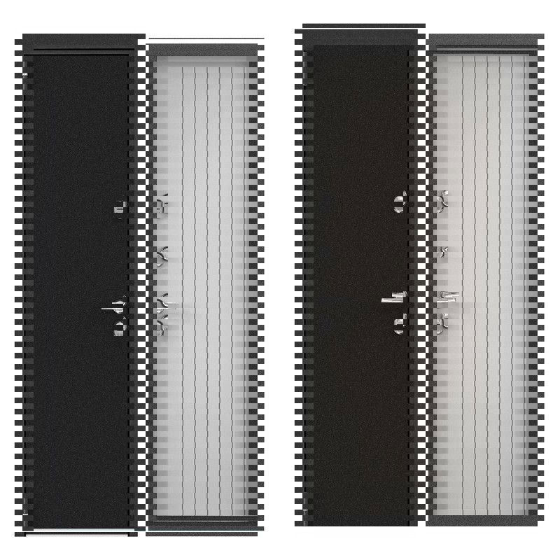 Изображение товара Входная дверь Torex Village левый 205x88см цвет темно-серый букле графит/бьянко