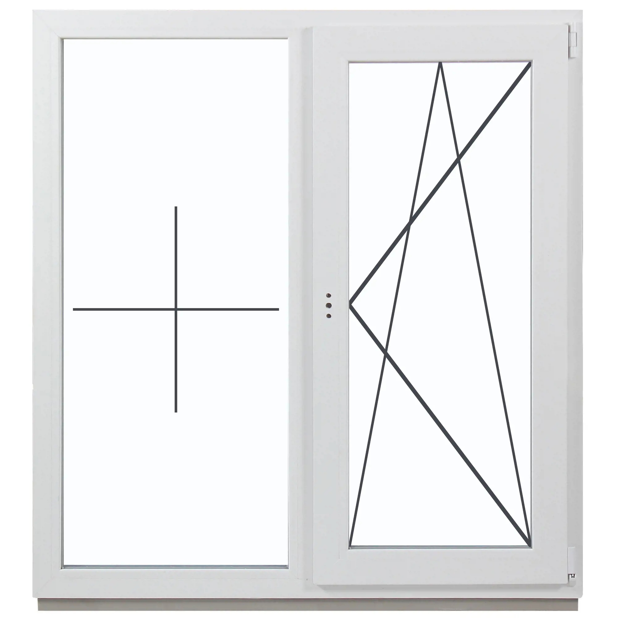 Изображение товара Окно ПВХ Deceuninck двустворчатое 1100x1200 мм, белое, 2 камера