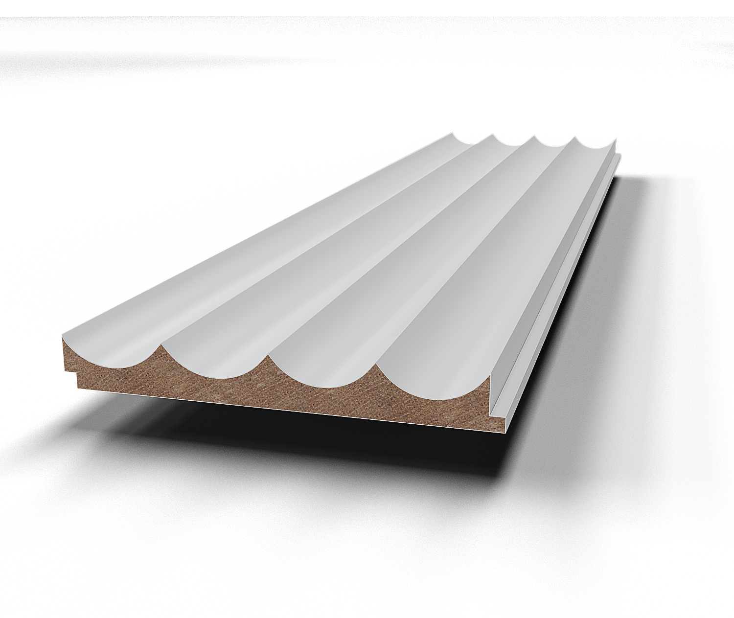 Изображение товара Панель МДФ Evrowood PL 08 призрачно-белый 2000x120x12 мм