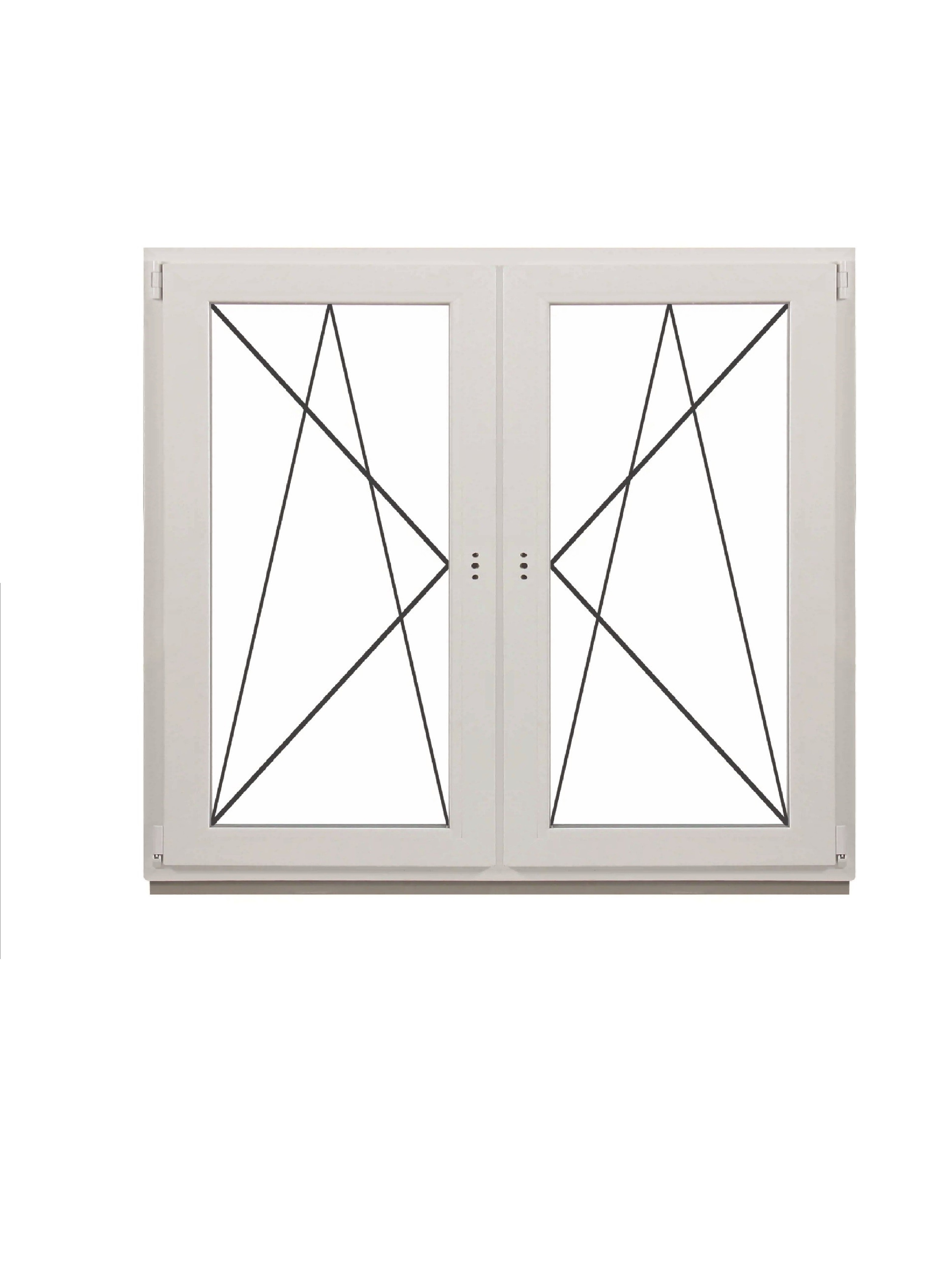 Изображение товара Пластиковое окно ПВХ Deceuninck двустворчатое 1300x1100мм (ВхШ) двухкамерный стеклопакет белый