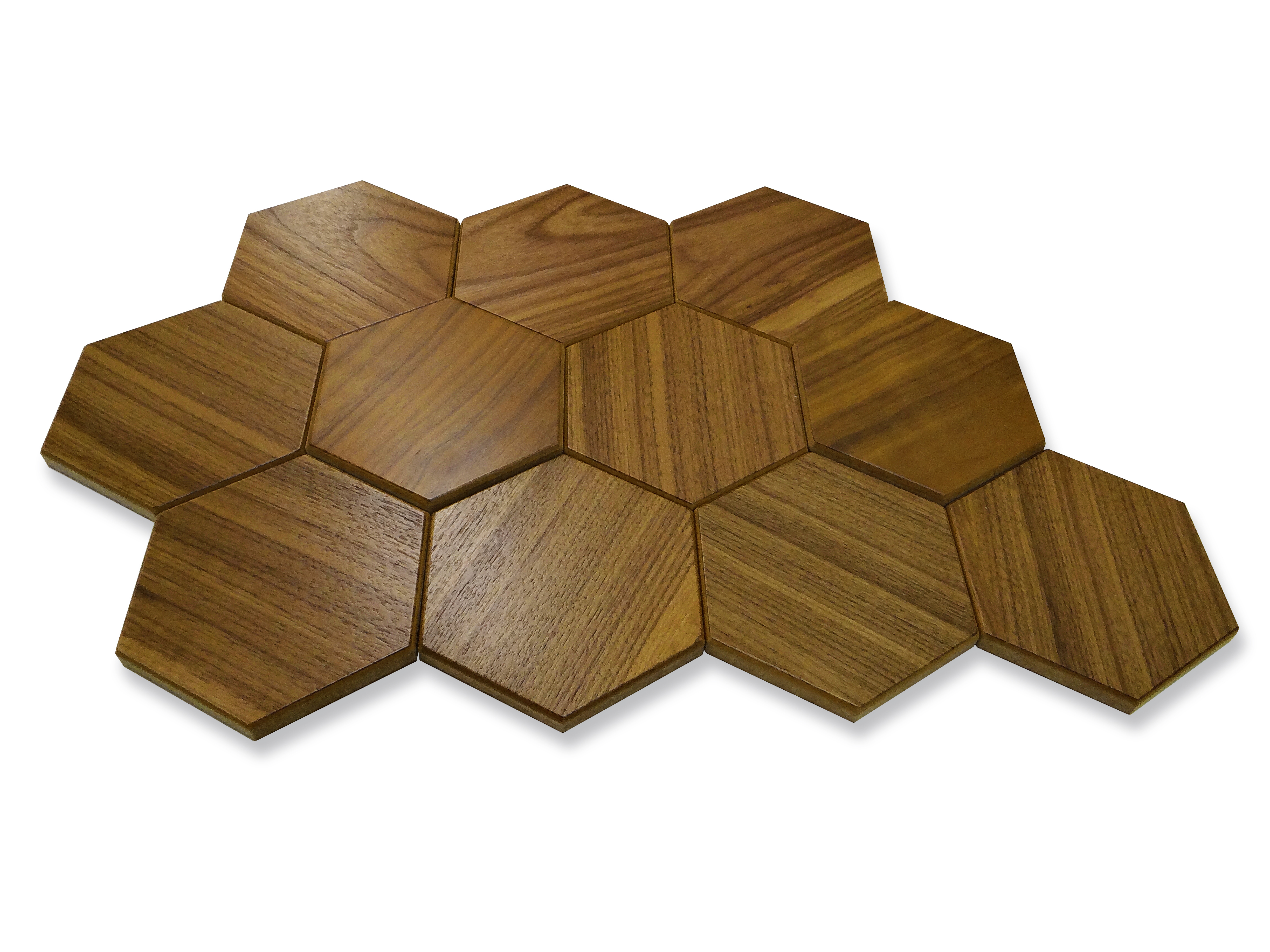 Изображение товара Панель-мозаика Alberodiarte Шестигранник американский орех 1000x1000мм 1м² 68шт