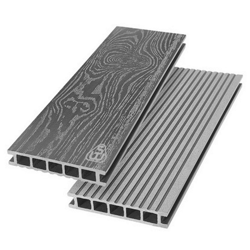 Изображение товара Террасная доска ДПК Savewood цвет пепельный 2000x144x25мм двусторонний вельвет/структура дерева 0.58м² 2шт