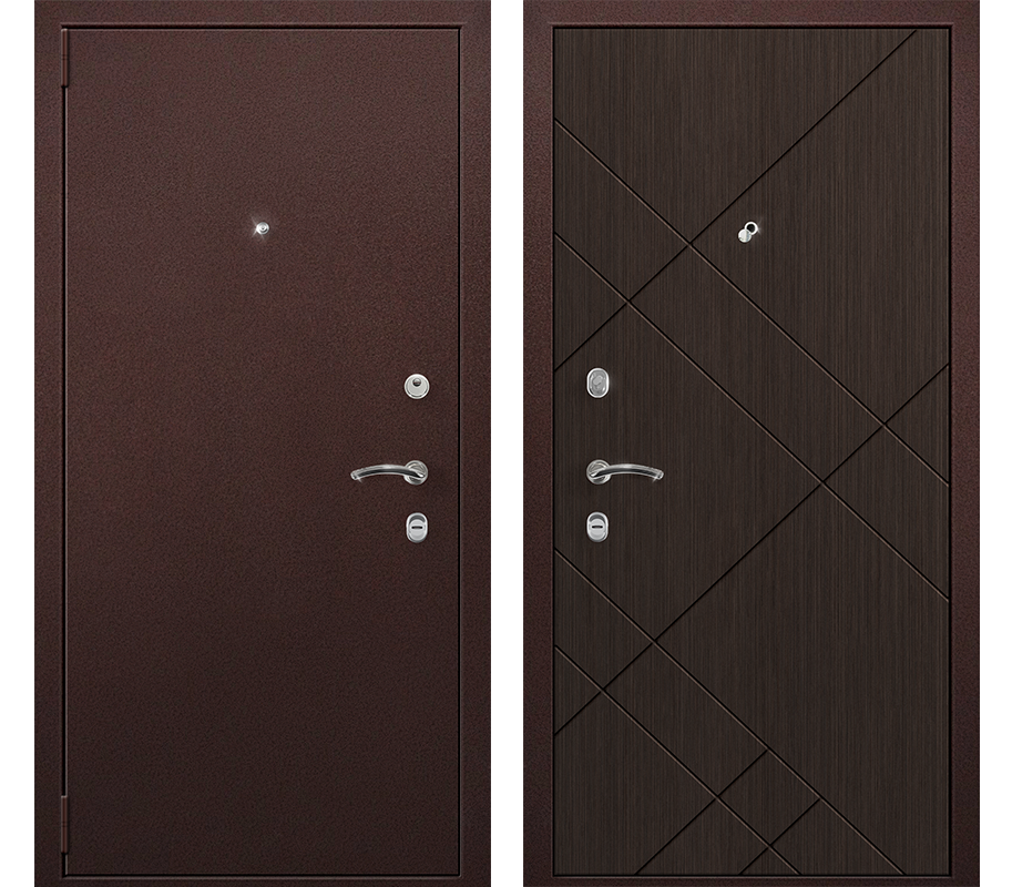 Изображение товара Входная дверь Такт-Тайм Эталон Плюс 1 220x95 антик медь/венге