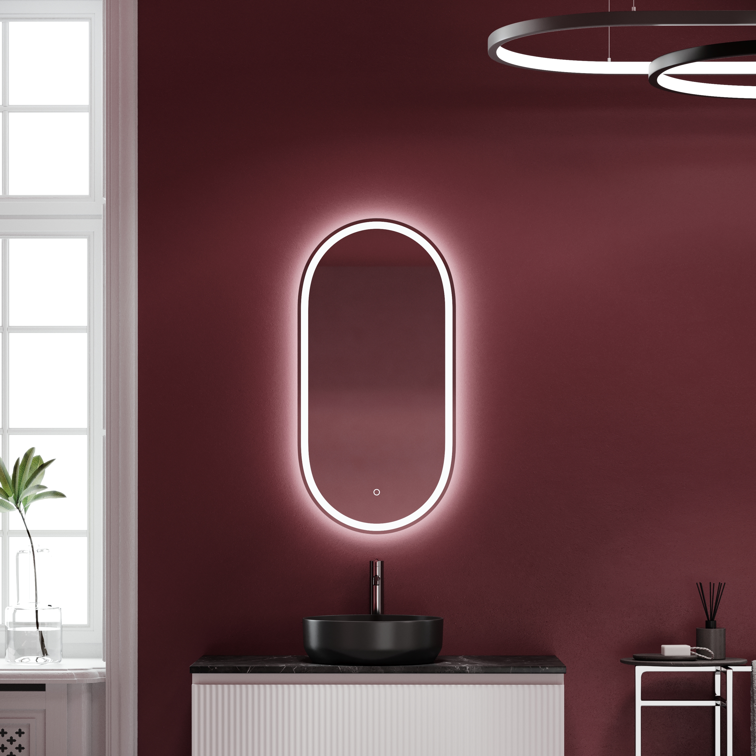 Изображение товара Зеркало для ванной Sancos Oval OV45F с подсветкой 45x90см