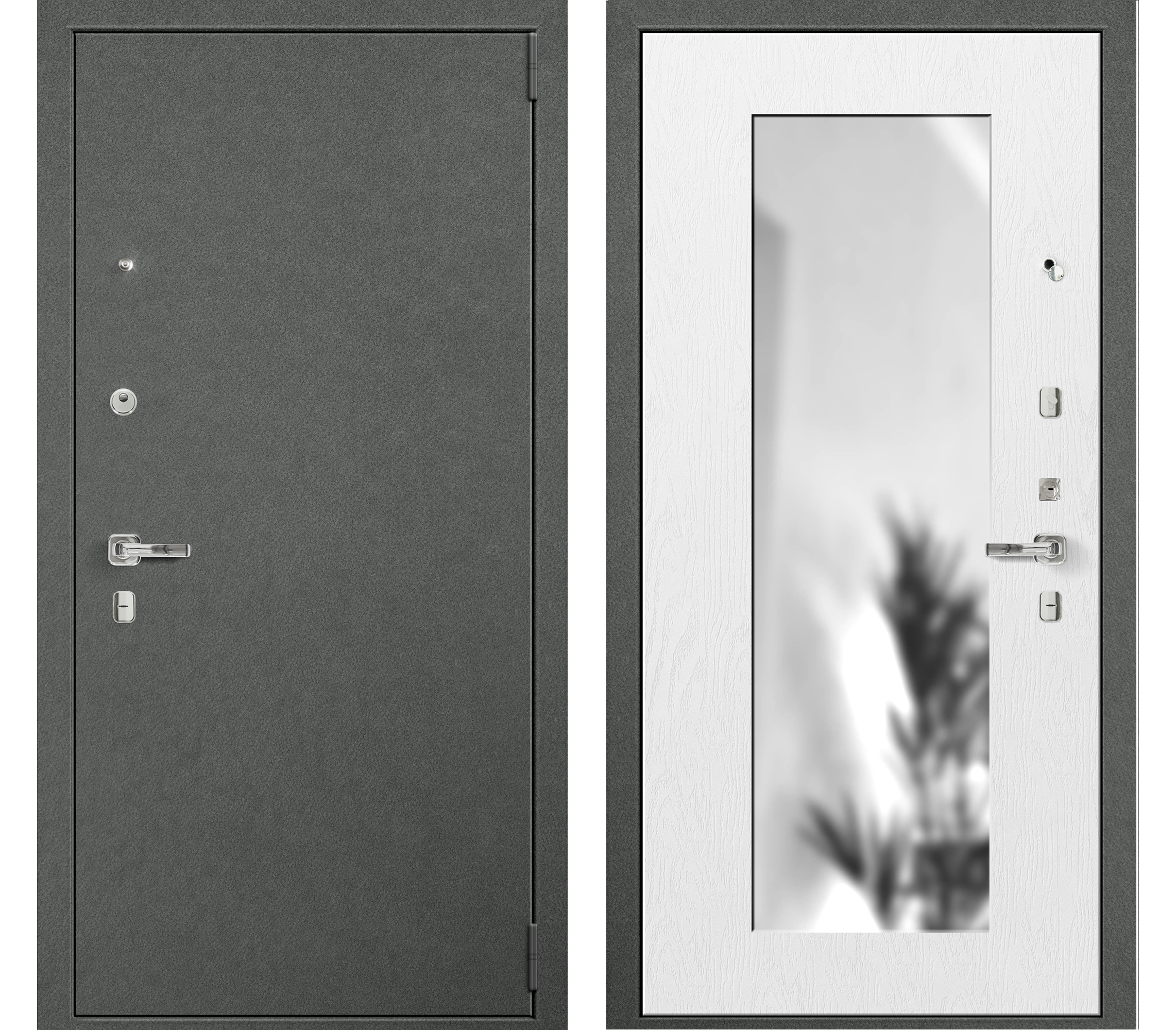 Изображение товара Входная дверь Такт-Тайм Комфорт Лайт 2 180x100 правый, Дуб Белый/Крокодил Серый