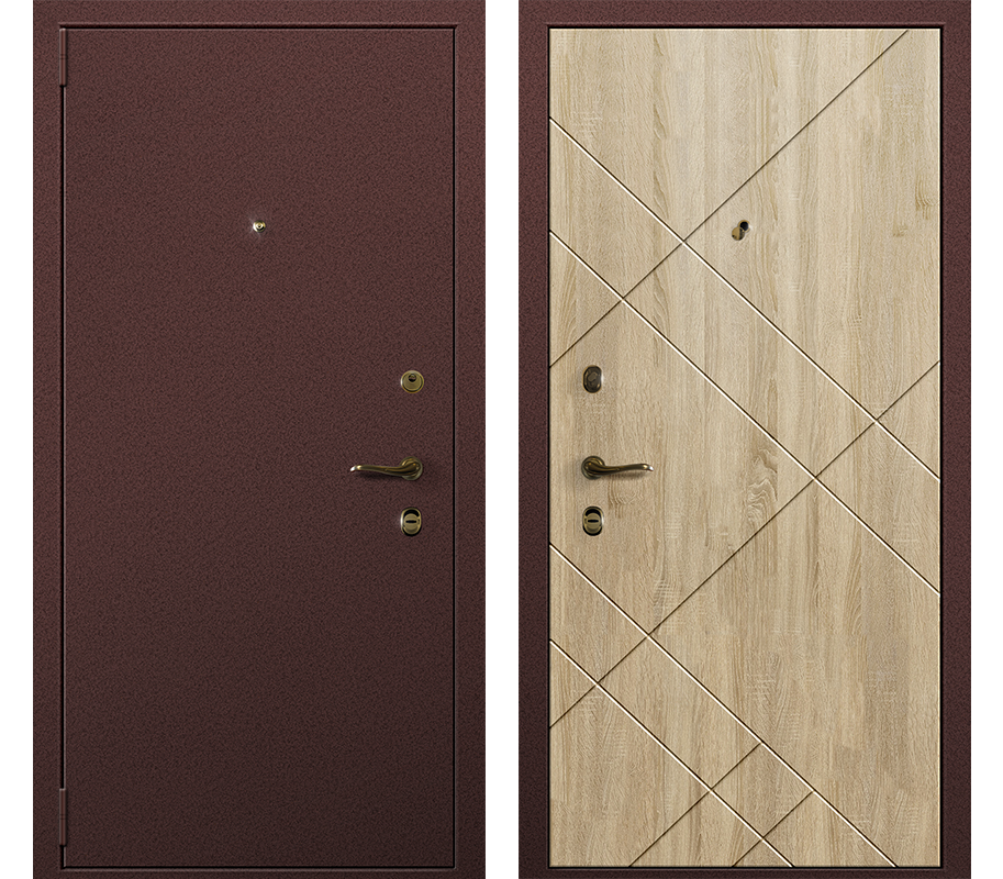 Изображение товара Входная дверь Такт-Тайм Комфорт Лайт 3 антик медь 205x85см взломостойкая