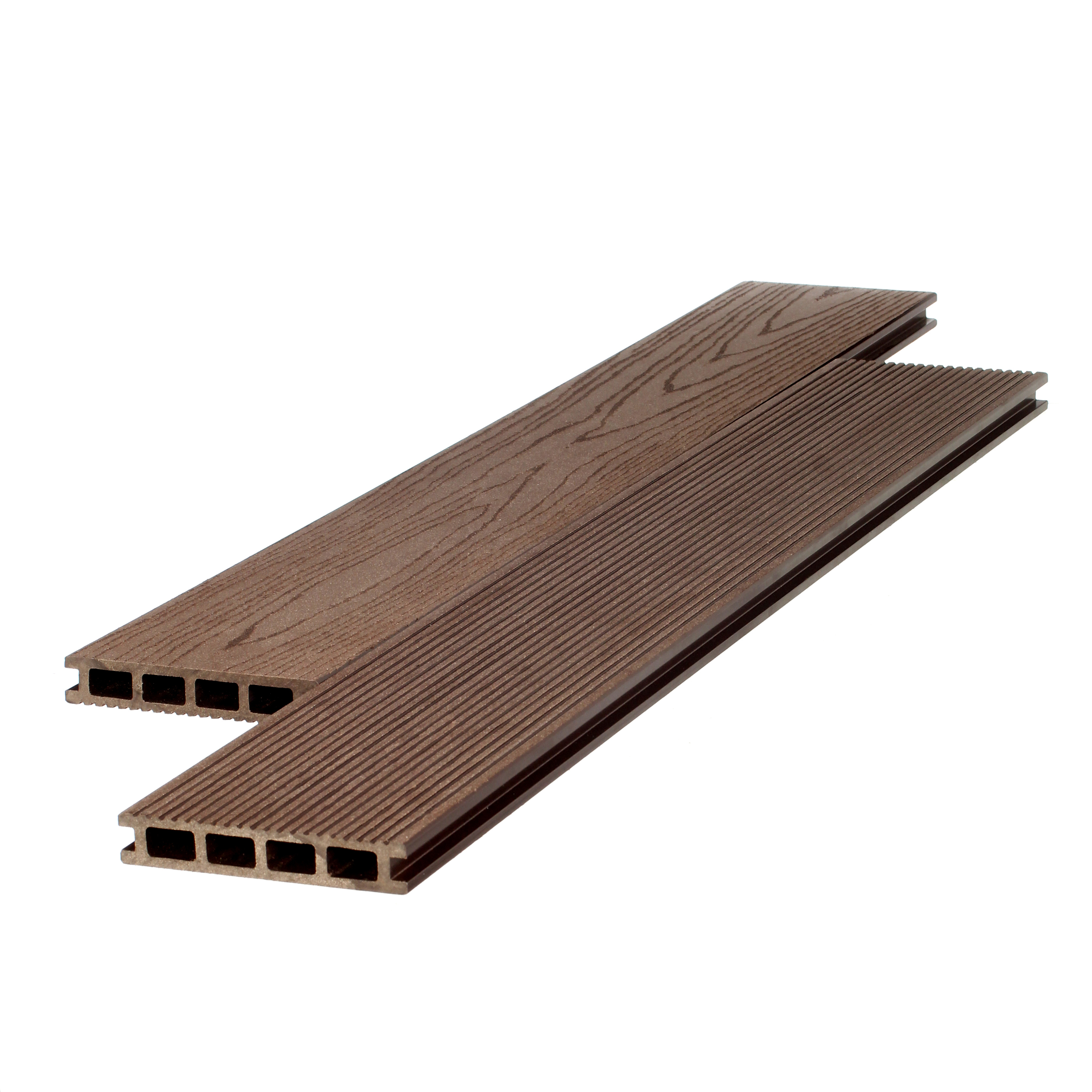 Изображение товара Террасная доска МДПК Diasdeck цвет шоколад 1500x140x25мм двусторонний вельвет/структура дерева 0.21м² 1шт