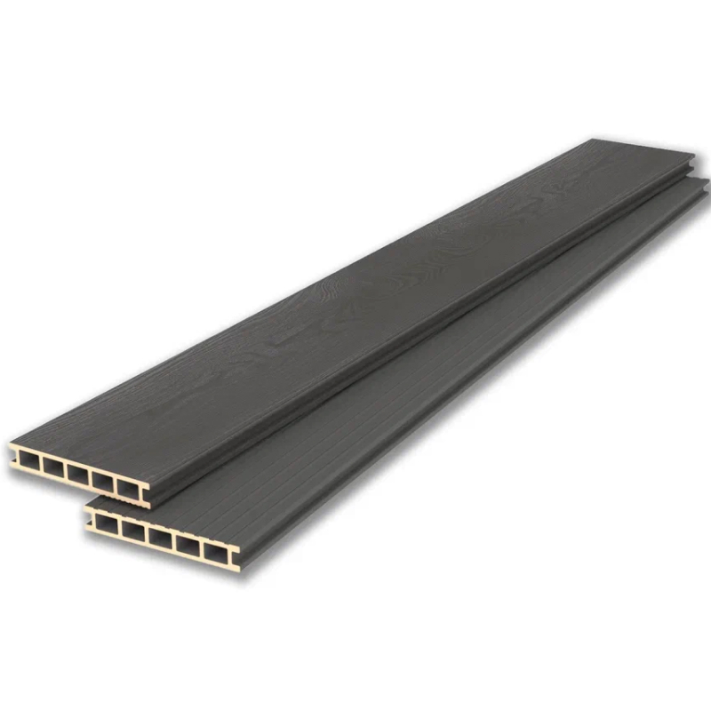 Изображение товара Террасная доска ДПК Lecole цвет антрацит 1000x165x25мм двусторонний вельвет/структура дерева 0.82м² 5шт