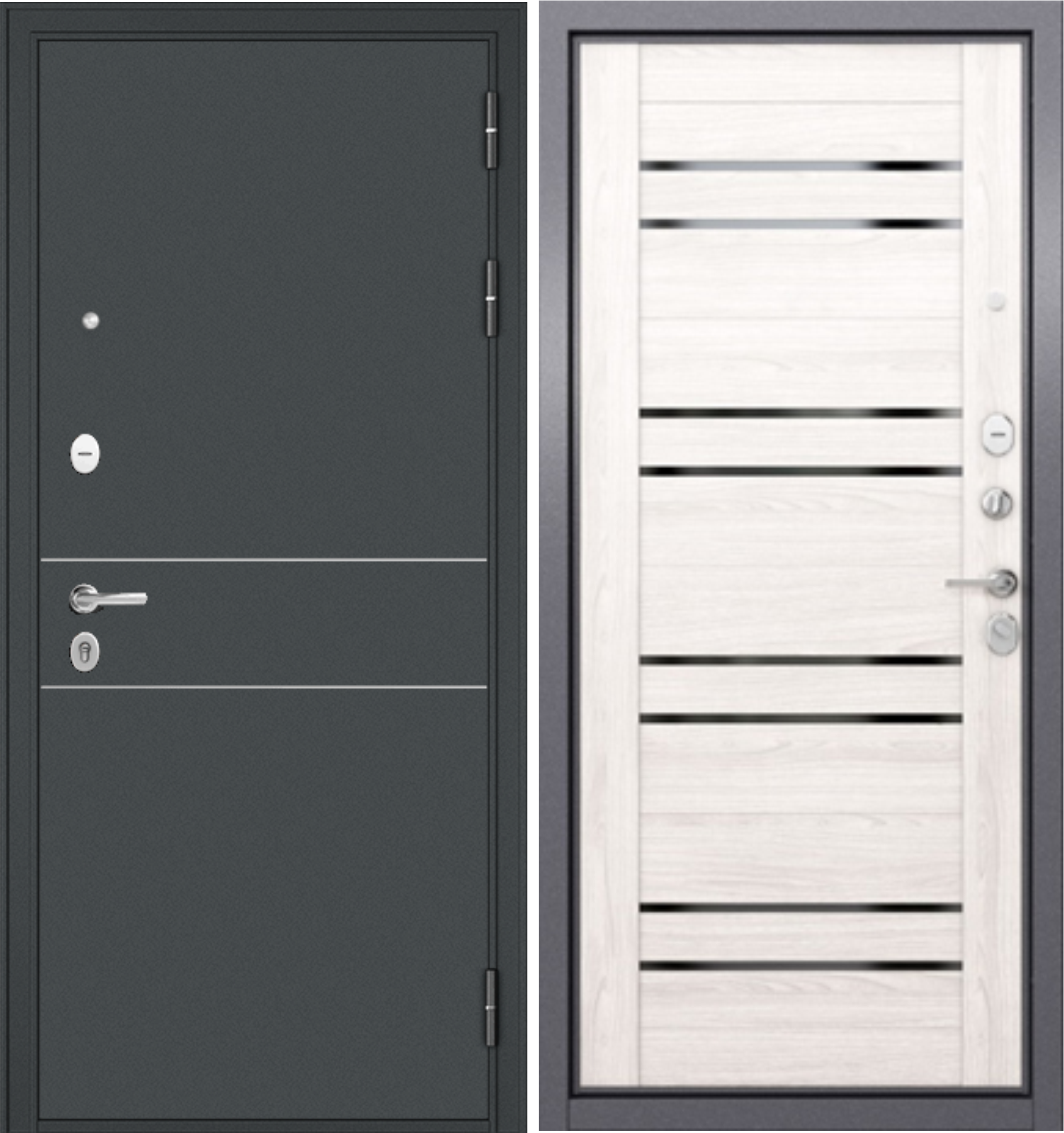 Изображение товара Входная дверь Trust Mass MP Правый 205x96 см черный/белый