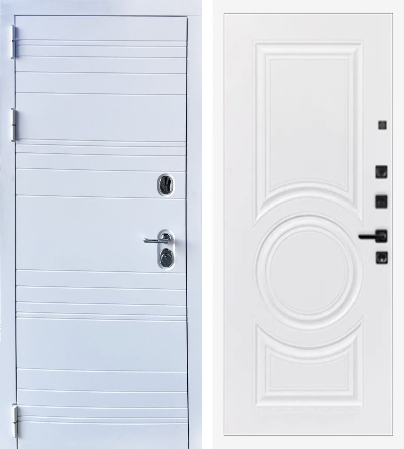 Изображение товара Входная дверь Lex Соната №63 внутренняя панель №125 правый 205x88см цвет белый/белая шагрень