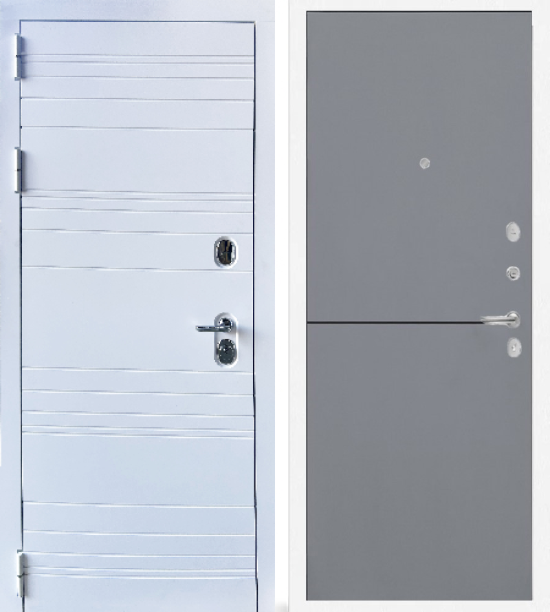 Изображение товара Входная дверь Lex Соната №63 внутренняя панель №126 левый 205x88см цвет белый/софт графит