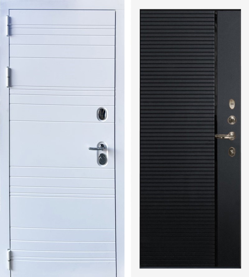 Изображение товара Входная дверь Lex Соната №63 внутренняя панель №115 левый 205x96см цвет белый/черный кварц