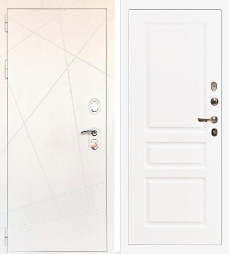 Изображение товара Входная дверь Lex Соната №29 внутренняя панель №94 правый 205x96см цвет белый/белый софт