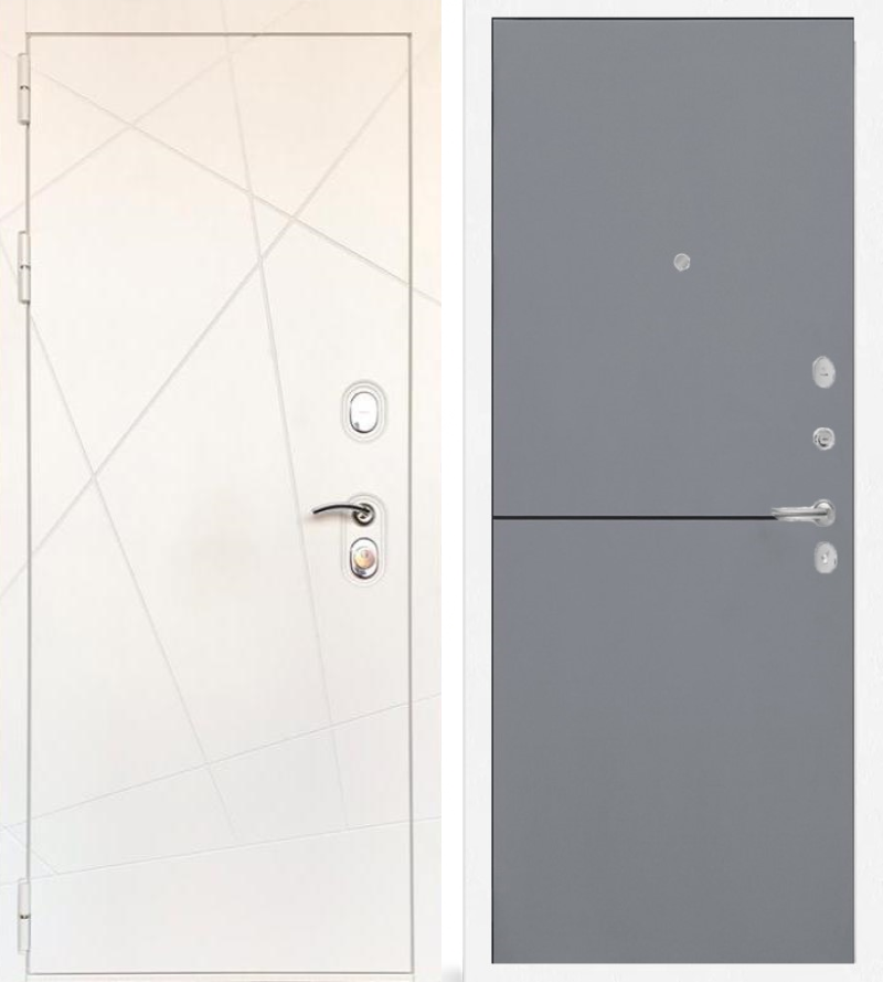 Изображение товара Входная дверь Lex Соната №29 Правый, 96x200 см, белый/софт графит