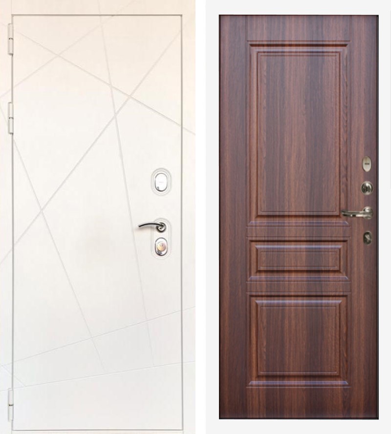 Изображение товара Входная дверь Lex Соната №29 внутренняя панель №108 левый 205x88см цвет белый/дуб коньяк